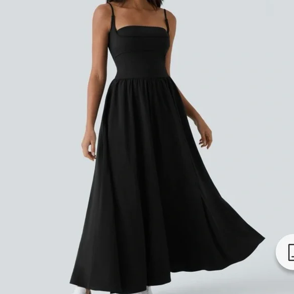 HALARA Elegant Black Maxi Dress - Picture 1 of 4